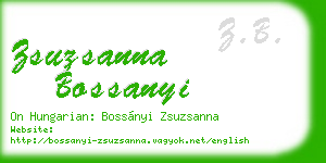 zsuzsanna bossanyi business card